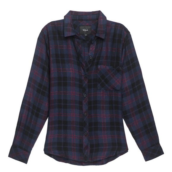 Rails | Hunter Midnight Merlot Gold Flannel Shirt - Picture 1 of 9